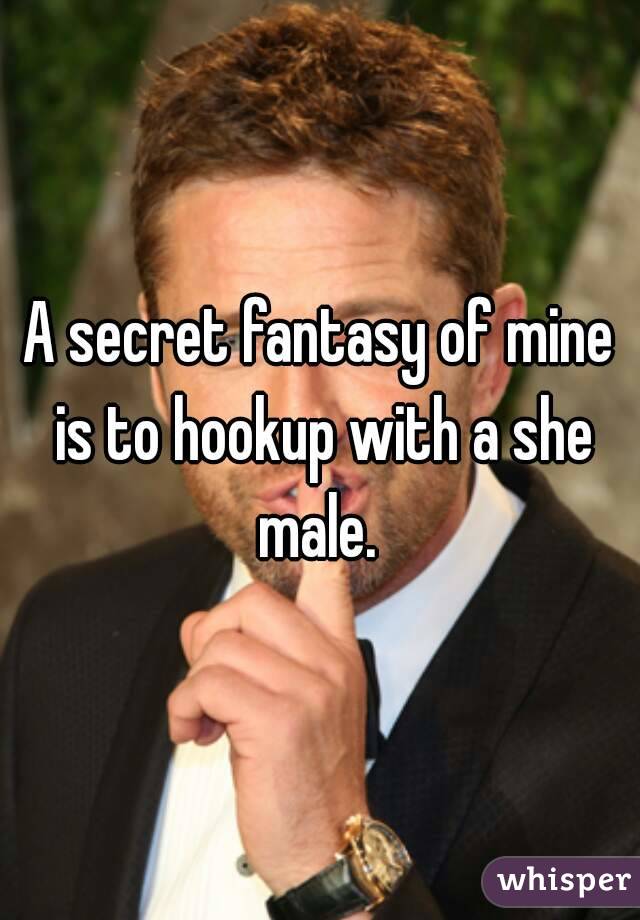 A secret fantasy of mine is to hookup with a she male. 
