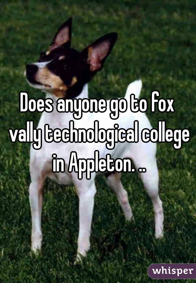 Does anyone go to fox vally technological college in Appleton. ..