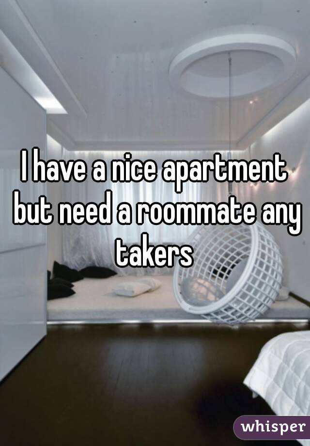 I have a nice apartment but need a roommate any takers 