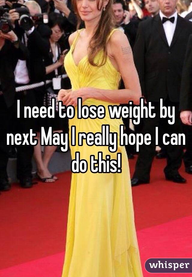 I need to lose weight by next May I really hope I can do this!