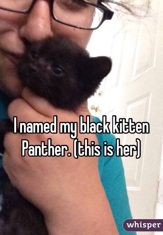 I named my black kitten Panther. (this is her)