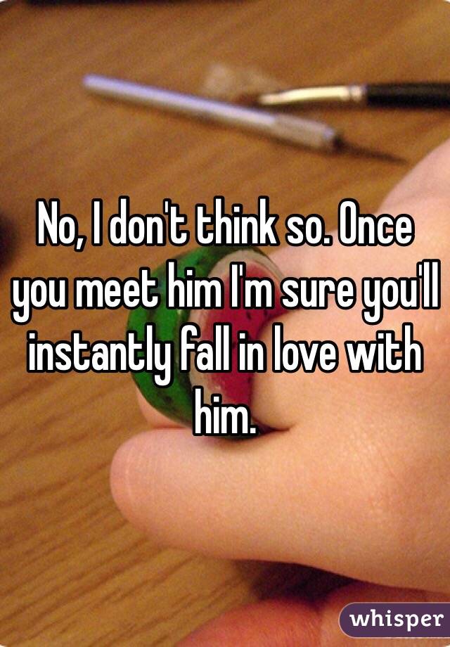 No, I don't think so. Once you meet him I'm sure you'll instantly fall in love with him. 
