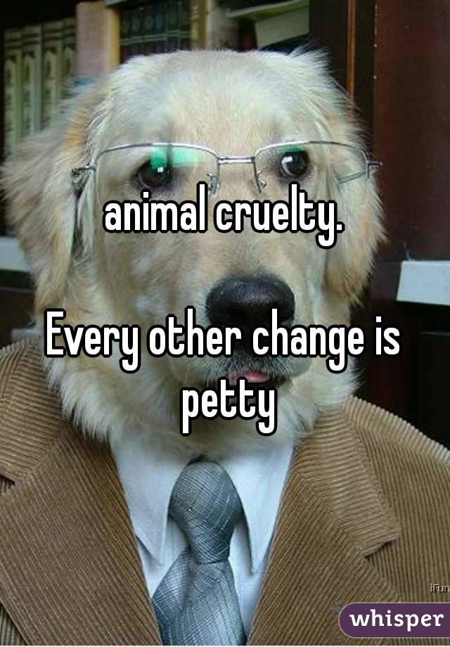 animal cruelty.

Every other change is petty