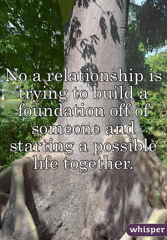 No a relationship is trying to build a foundation off of someone and starting a possible life together. 