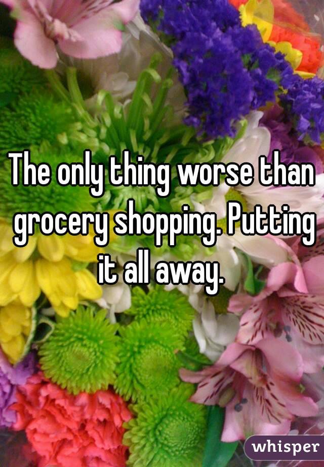 The only thing worse than grocery shopping. Putting it all away. 