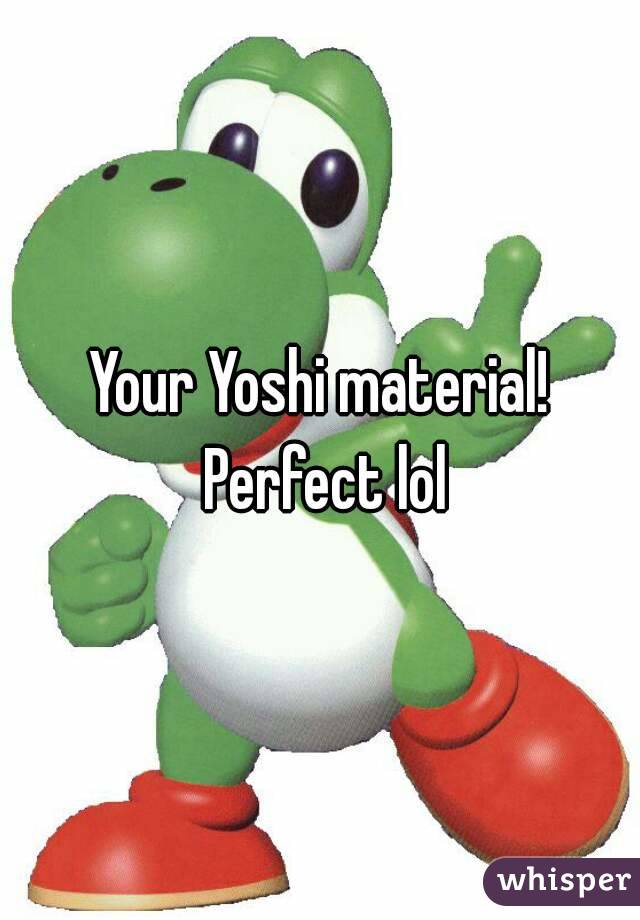 Your Yoshi material! Perfect lol