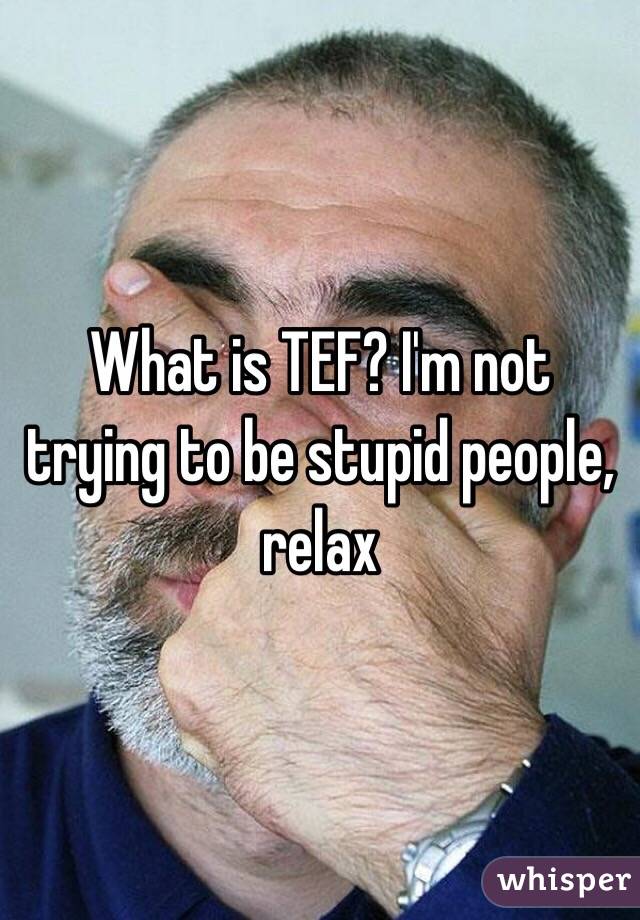 What is TEF? I'm not trying to be stupid people, relax 