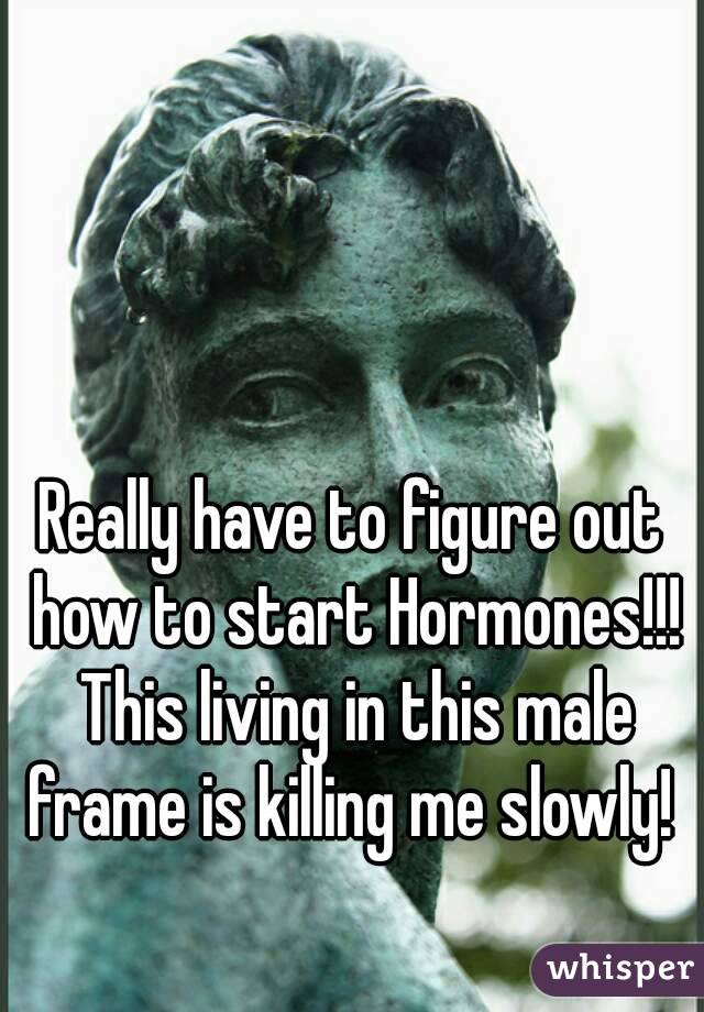 Really have to figure out how to start Hormones!!! This living in this male frame is killing me slowly! 