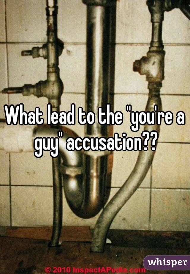 What lead to the "you're a guy" accusation??