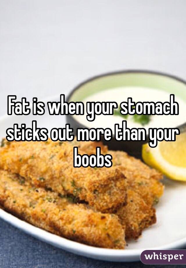 Fat is when your stomach sticks out more than your boobs