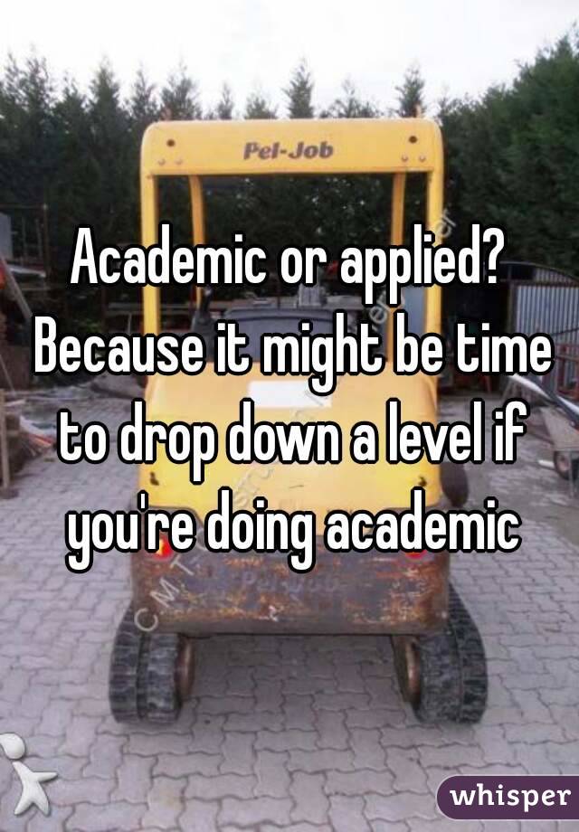 Academic or applied? Because it might be time to drop down a level if you're doing academic