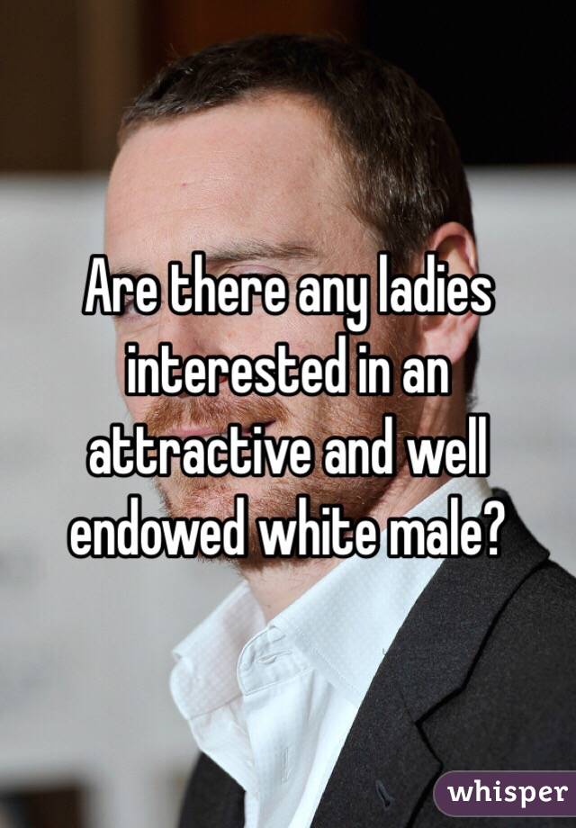 Are there any ladies interested in an attractive and well endowed white male?