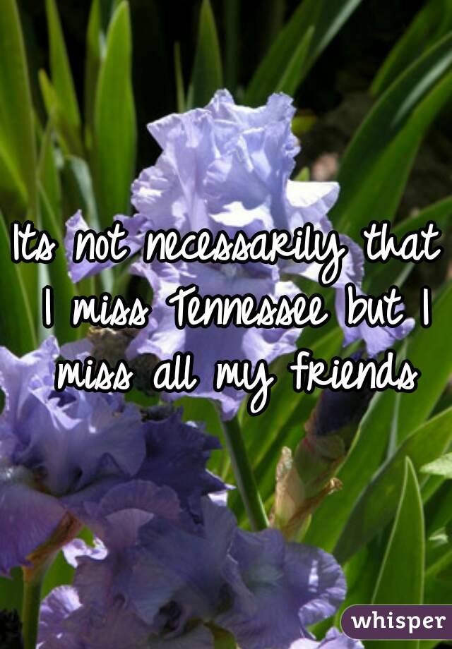 Its not necessarily that I miss Tennessee but I miss all my friends