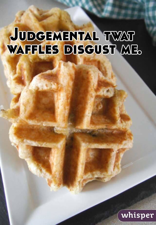 Judgemental twat waffles disgust me.