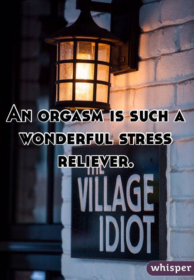 An orgasm is such a wonderful stress reliever.  