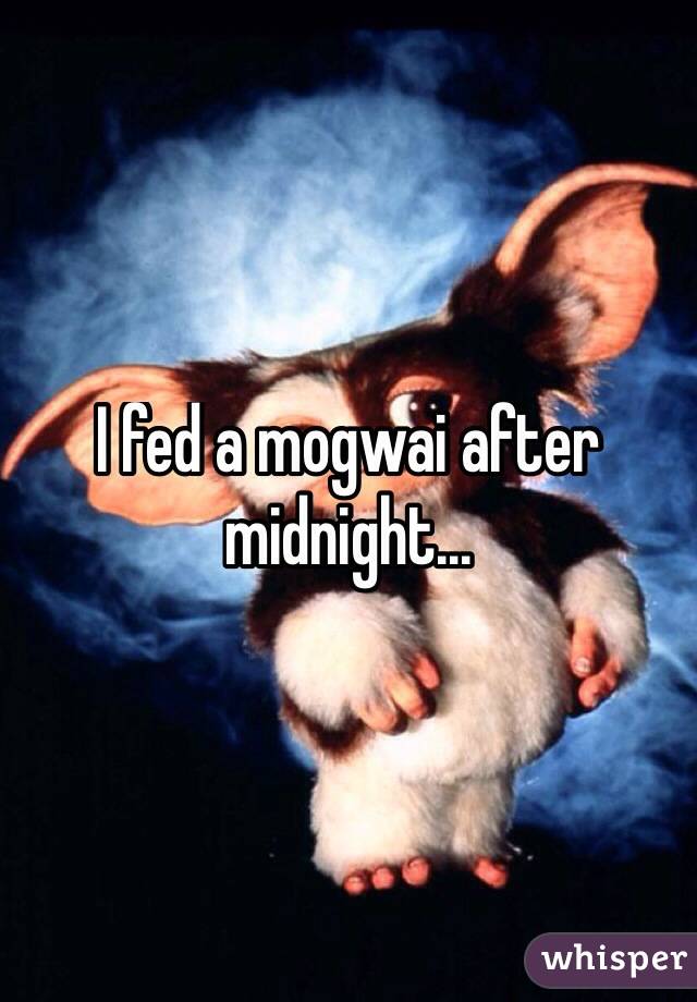 I fed a mogwai after midnight...
