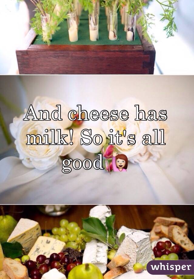 And cheese has milk! So it's all good 🙋