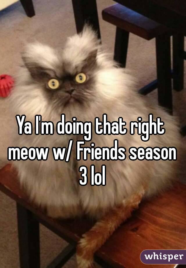 Ya I'm doing that right meow w/ Friends season 3 lol