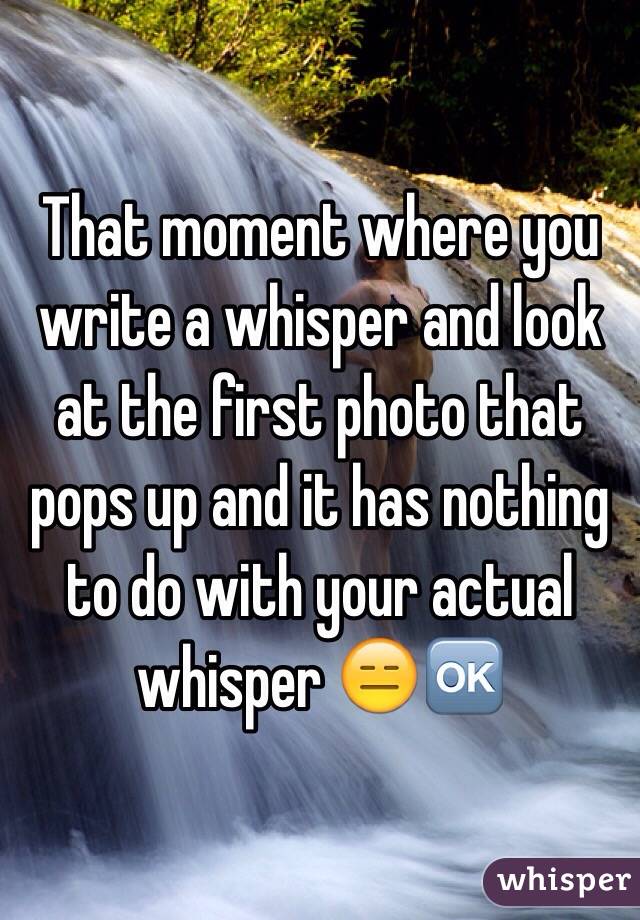 That moment where you write a whisper and look at the first photo that pops up and it has nothing to do with your actual whisper 😑🆗