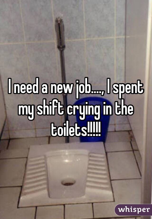 I need a new job...., I spent my shift crying in the toilets!!!!!