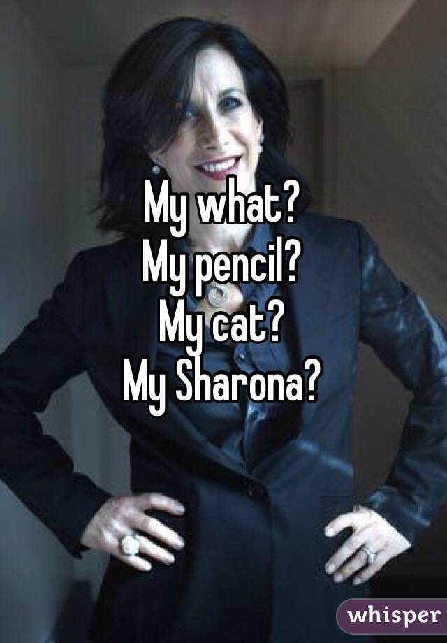 My what?
My pencil?
My cat?
My Sharona?