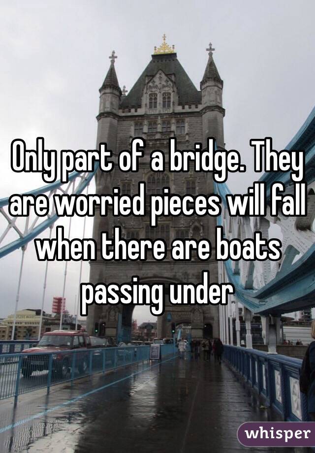 Only part of a bridge. They are worried pieces will fall when there are boats passing under