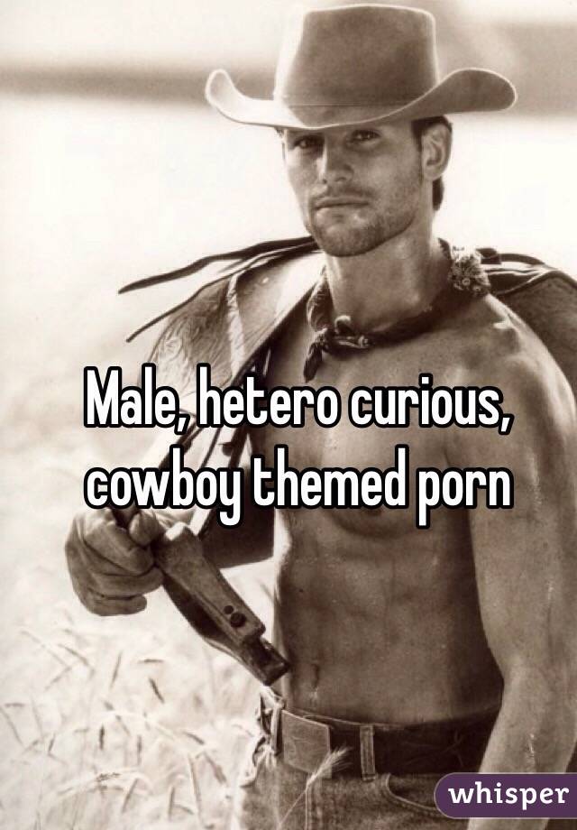 Male, hetero curious, cowboy themed porn