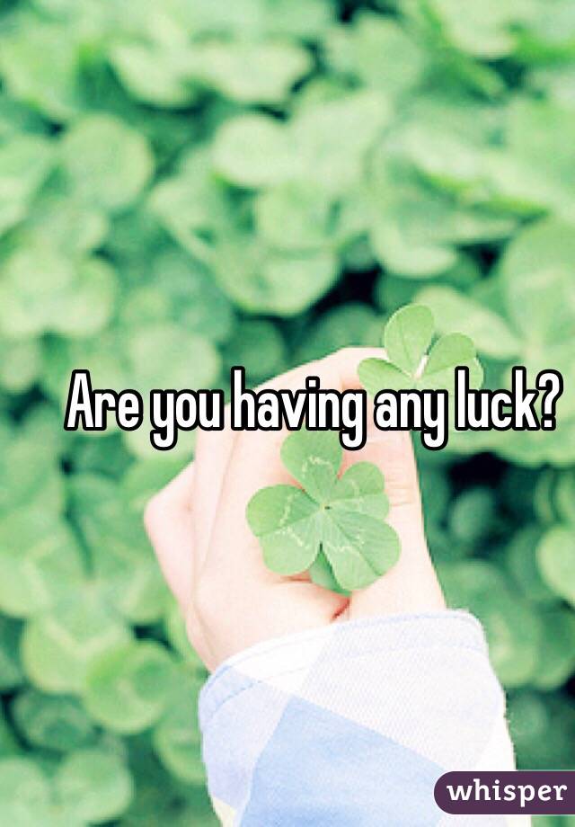 Are you having any luck?