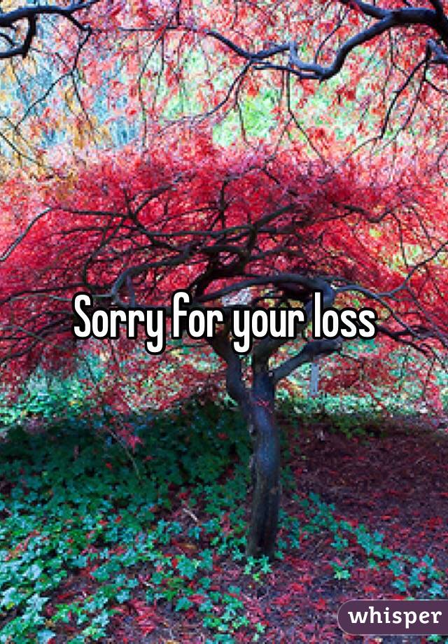 Sorry for your loss 