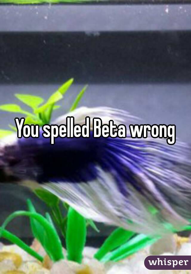 You spelled Beta wrong