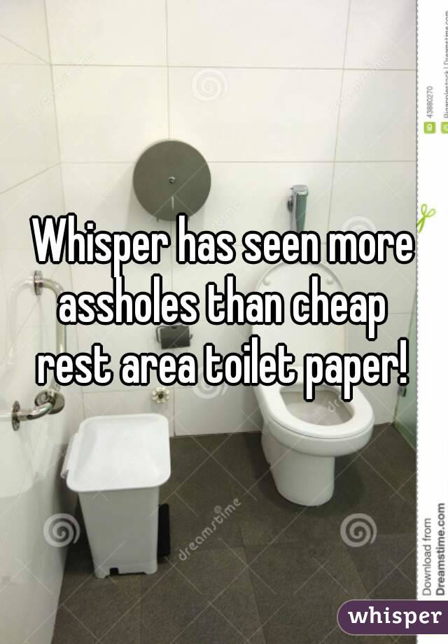 Whisper has seen more assholes than cheap 
rest area toilet paper!