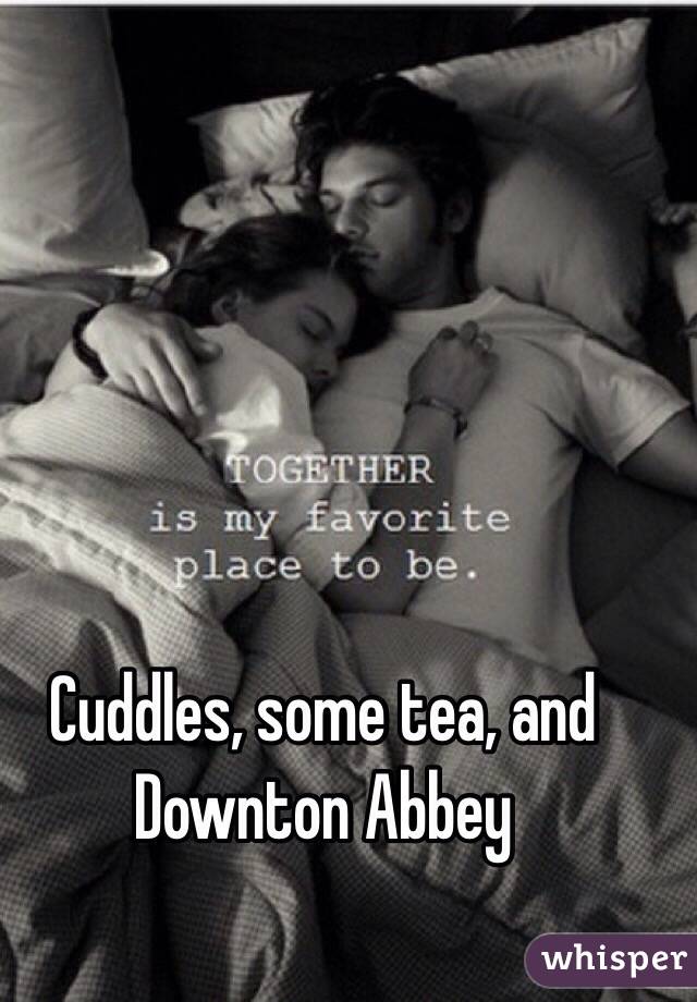 Cuddles, some tea, and Downton Abbey