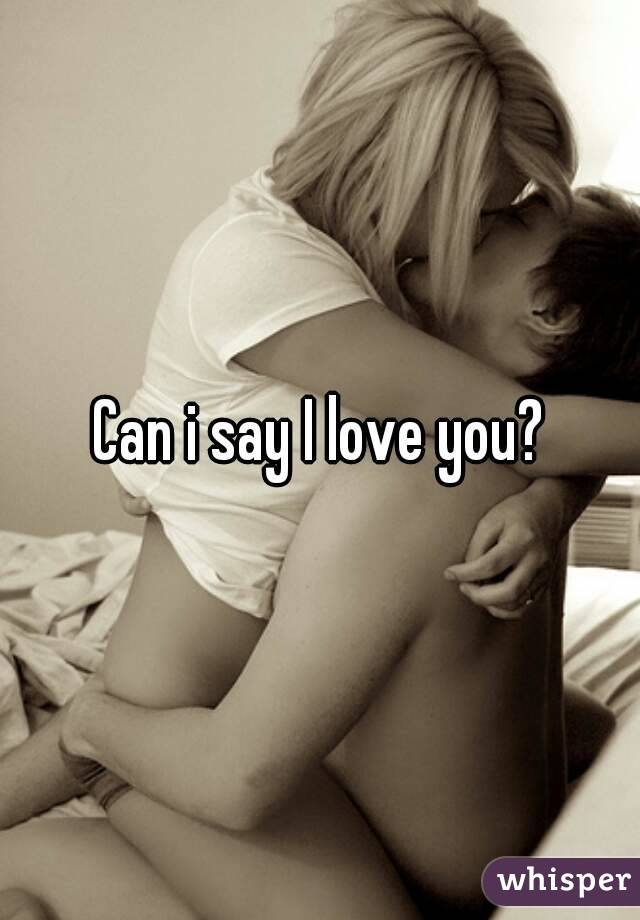 Can i say I love you?