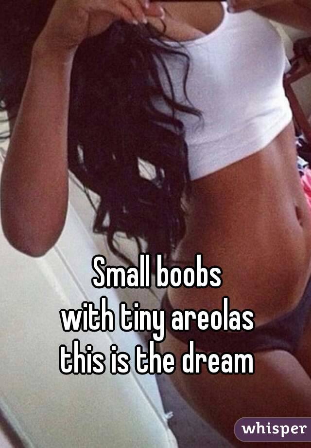 Small boobs
with tiny areolas
this is the dream