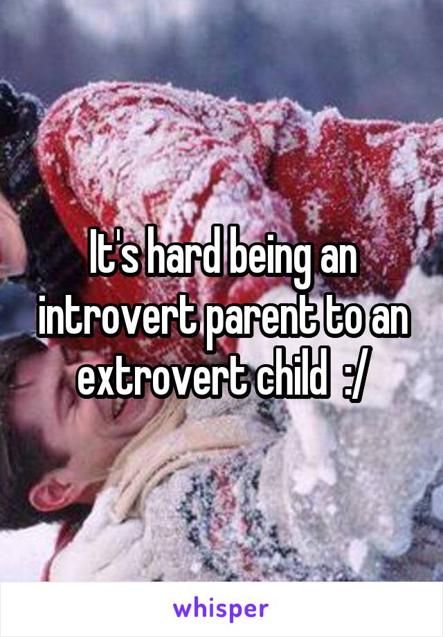 It's hard being an introvert parent to an extrovert child  :/