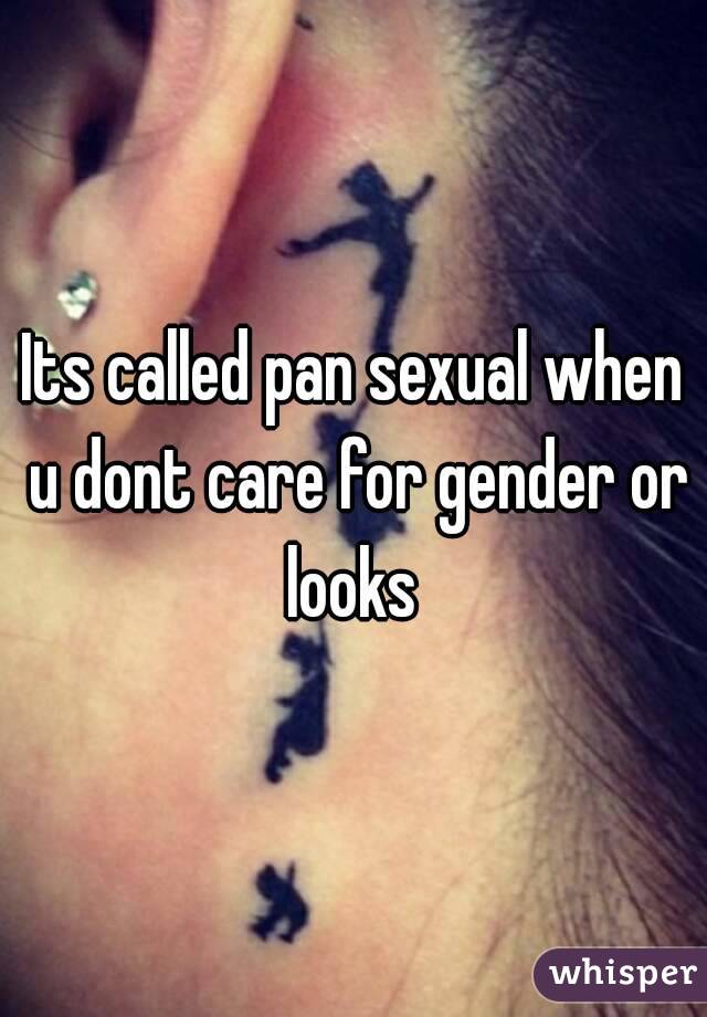 Its called pan sexual when u dont care for gender or looks 