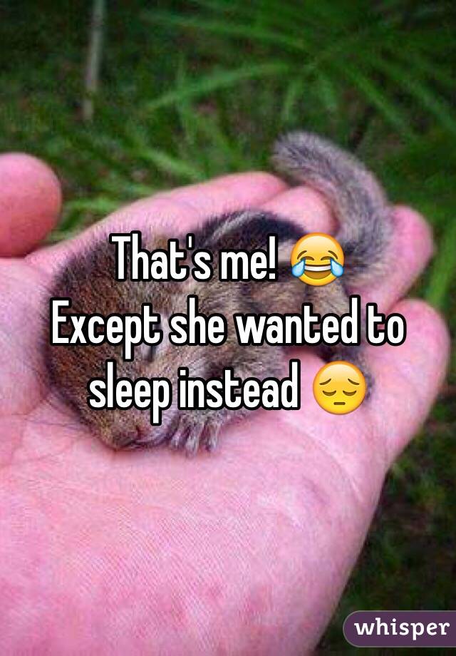 That's me! 😂
Except she wanted to sleep instead 😔
