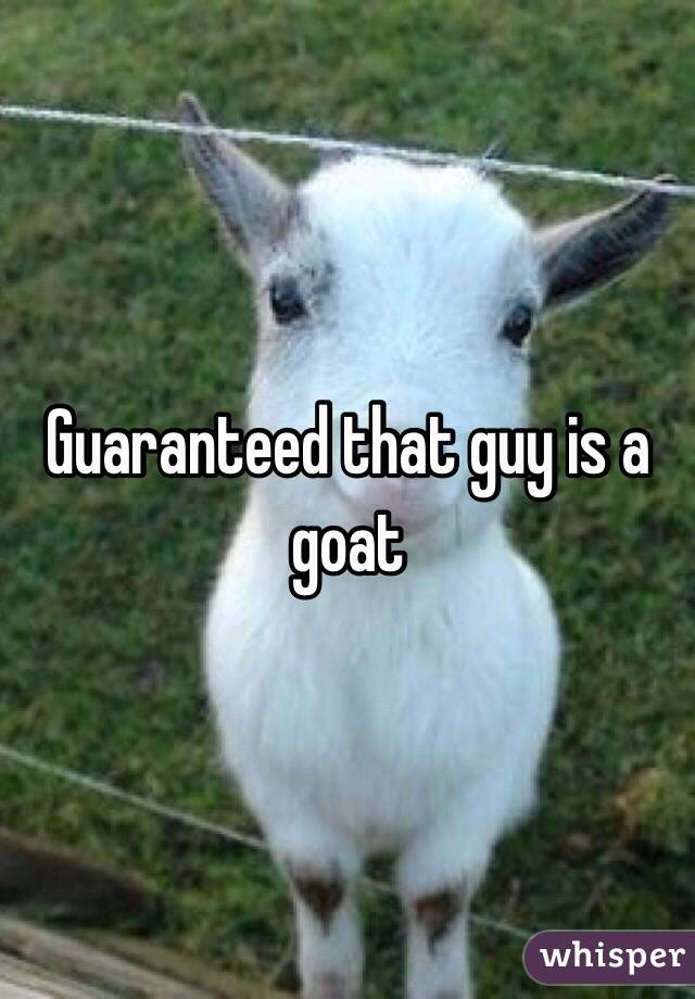 Guaranteed that guy is a goat