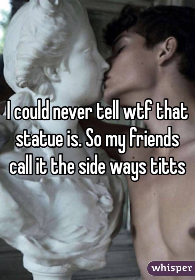 I could never tell wtf that statue is. So my friends call it the side ways titts 