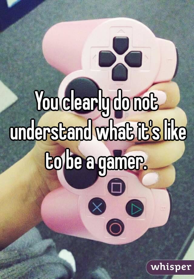 You clearly do not understand what it's like to be a gamer. 