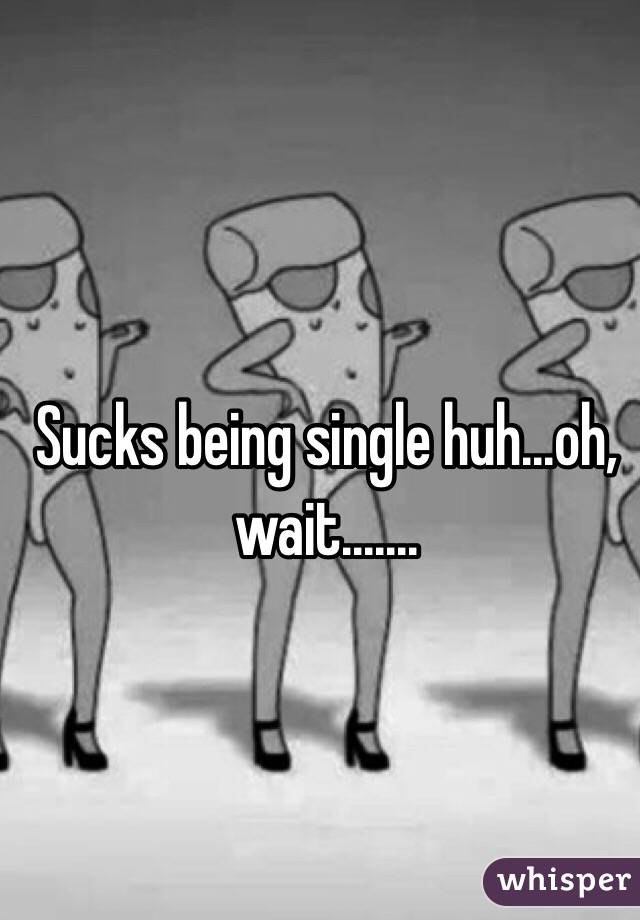 Sucks being single huh...oh, wait.......