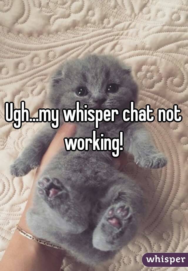 Ugh...my whisper chat not working! 