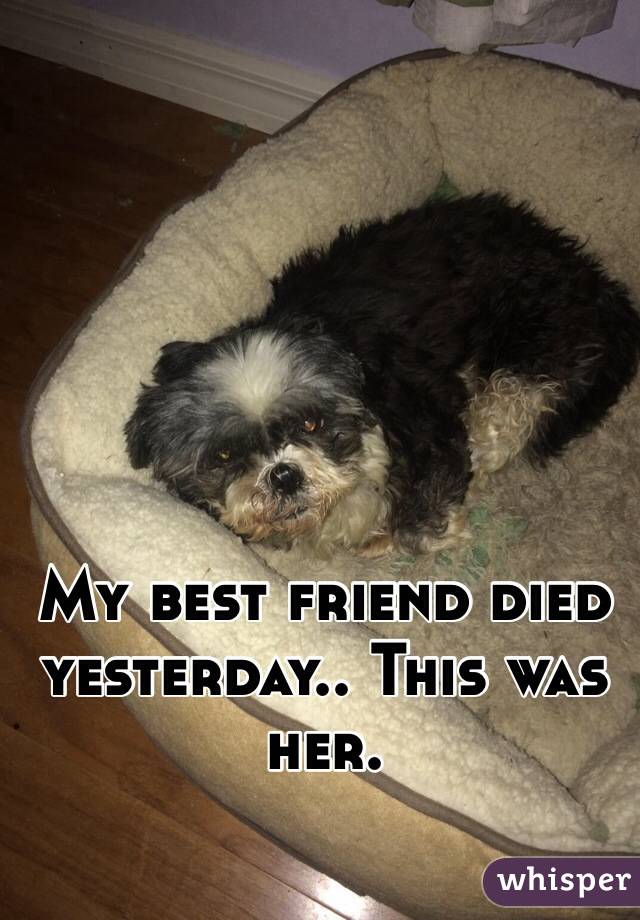 My best friend died yesterday.. This was her.
