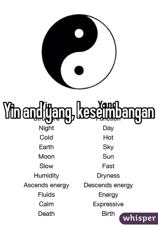 Yin and yang, keseimbangan