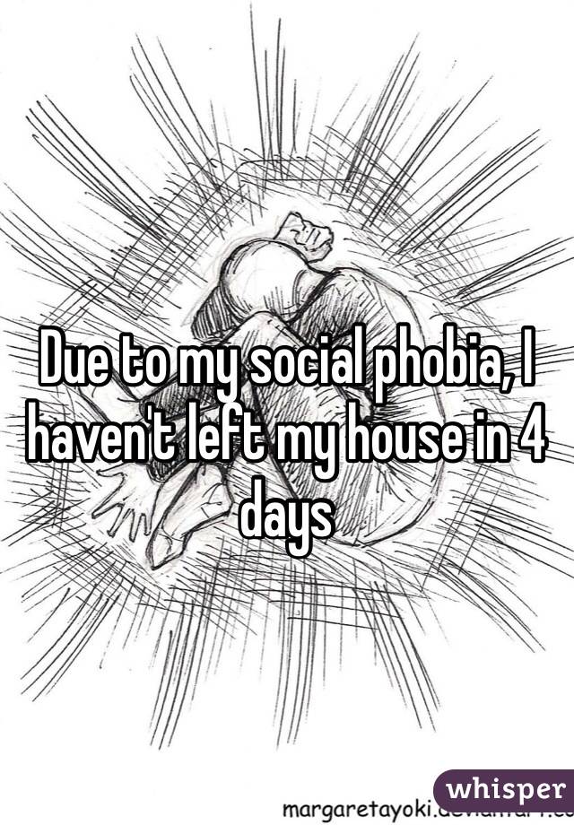 Due to my social phobia, I haven't left my house in 4 days 
