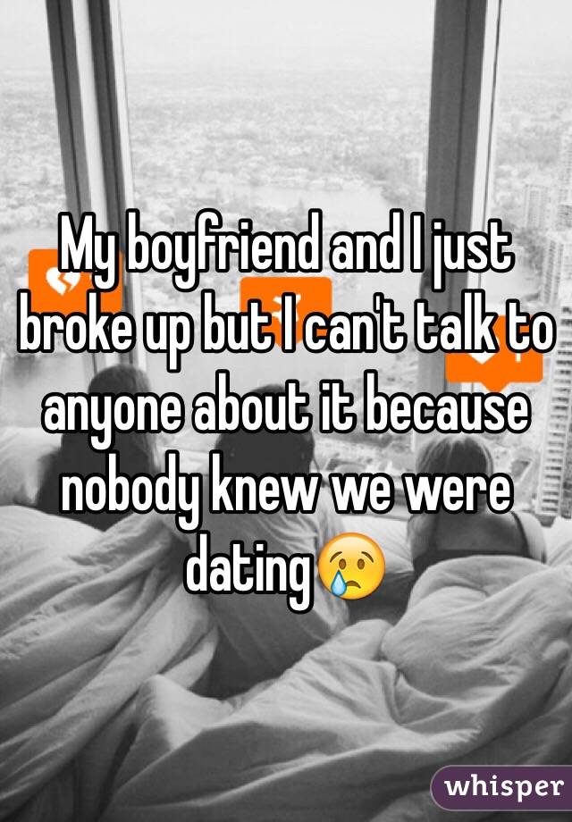 My boyfriend and I just broke up but I can't talk to anyone about it because nobody knew we were dating😢