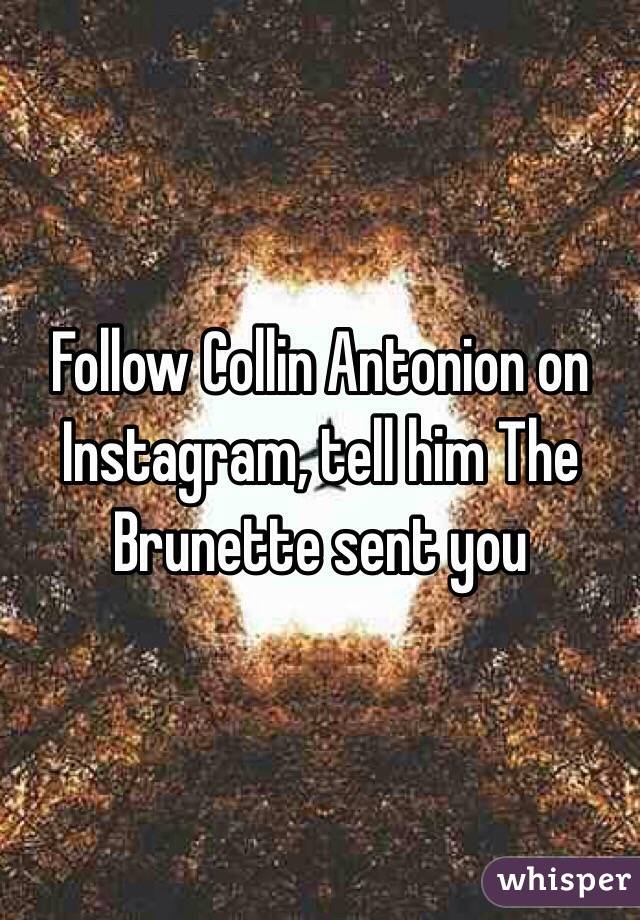 Follow Collin Antonion on Instagram, tell him The Brunette sent you 