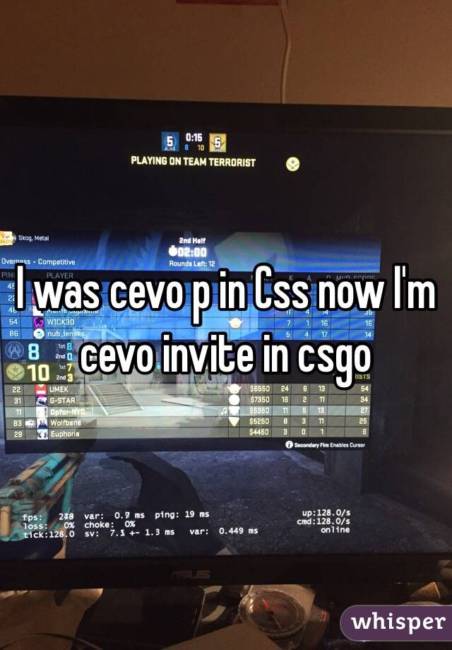 I was cevo p in Css now I'm cevo invite in csgo