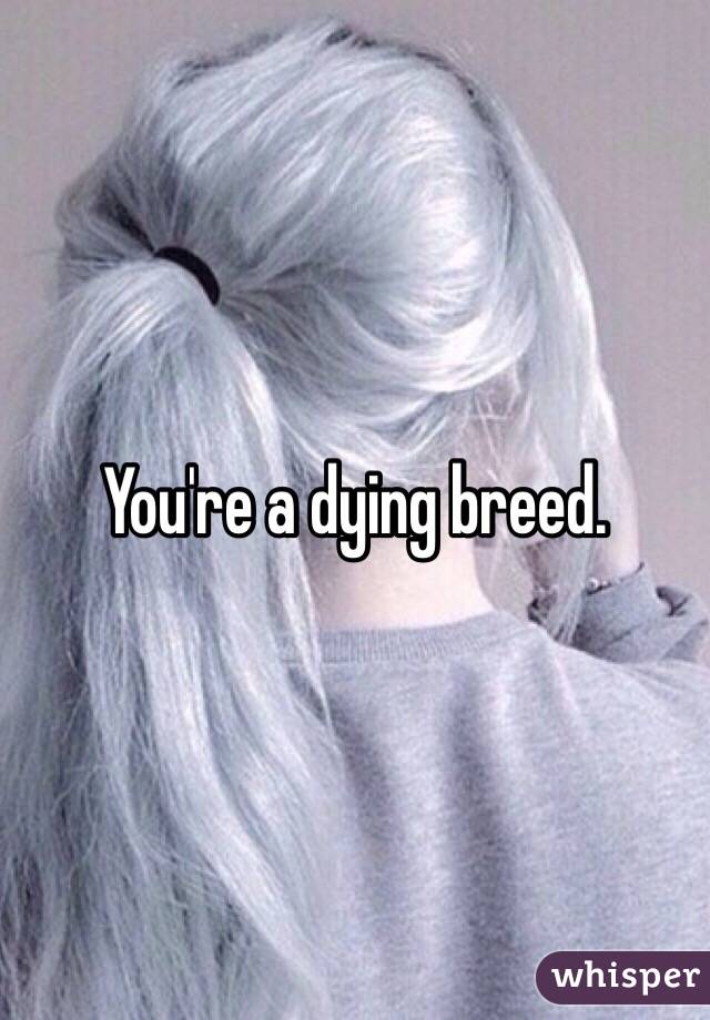 You're a dying breed.