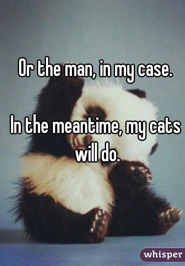 Or the man, in my case.

In the meantime, my cats will do.